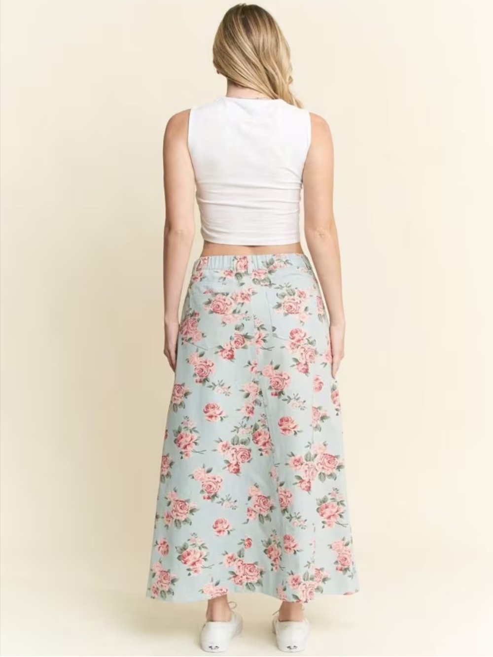 NIP Jade By Jane Floral Print Denim Maxi Skirt - Picture 4 of 6
